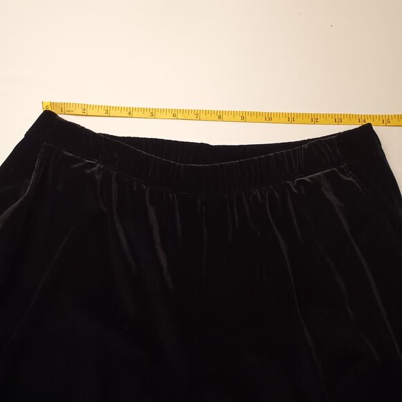Lands' End Velvet Pants Size S (6-8) High Rise Tapered Leg Elastic Waist Black - Picture 7 of 10